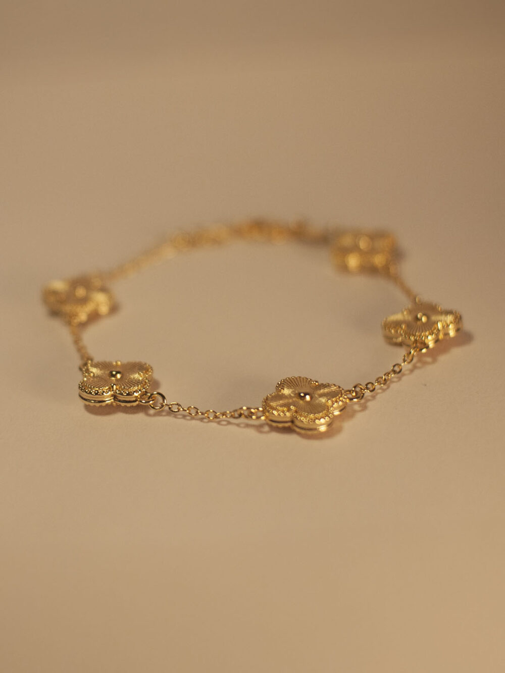 Trebol Pulsera 5 Dorada